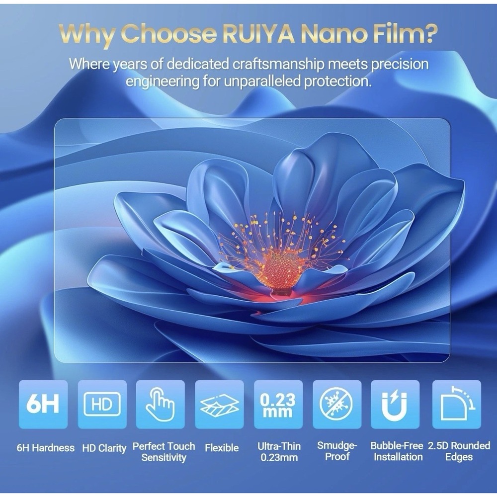 RUIYA Car Touch Screen Protector 2 Pcs Nano Film For 2022-2024 Nissan Frontier - Picture 2 of 11